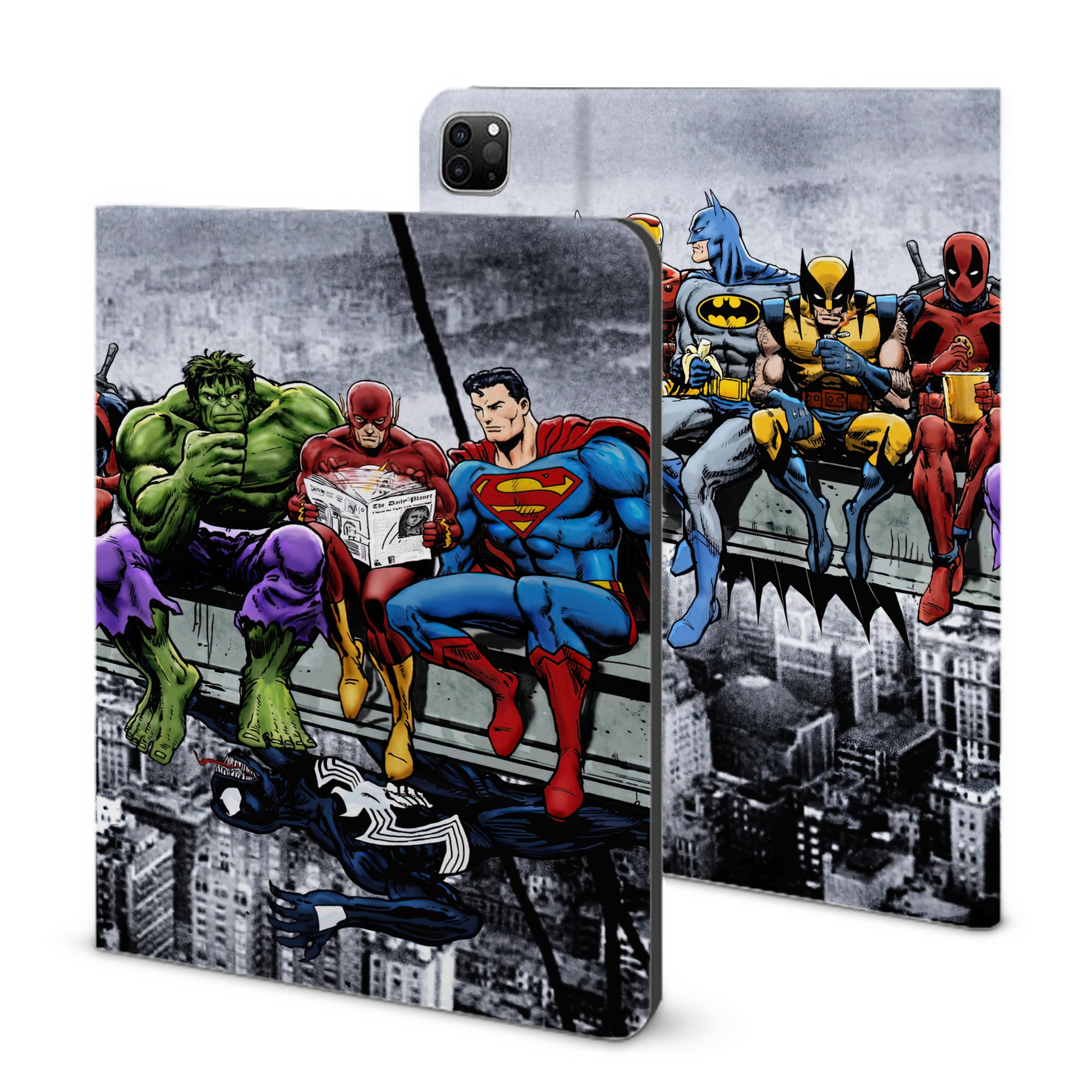 （画像用） Deadpool デッドプール IPad ケース ブック型 PUレザー TPU 耐衝撃 軽量 薄型 ペン収納なし 全面保護 IPad 各モデル対応